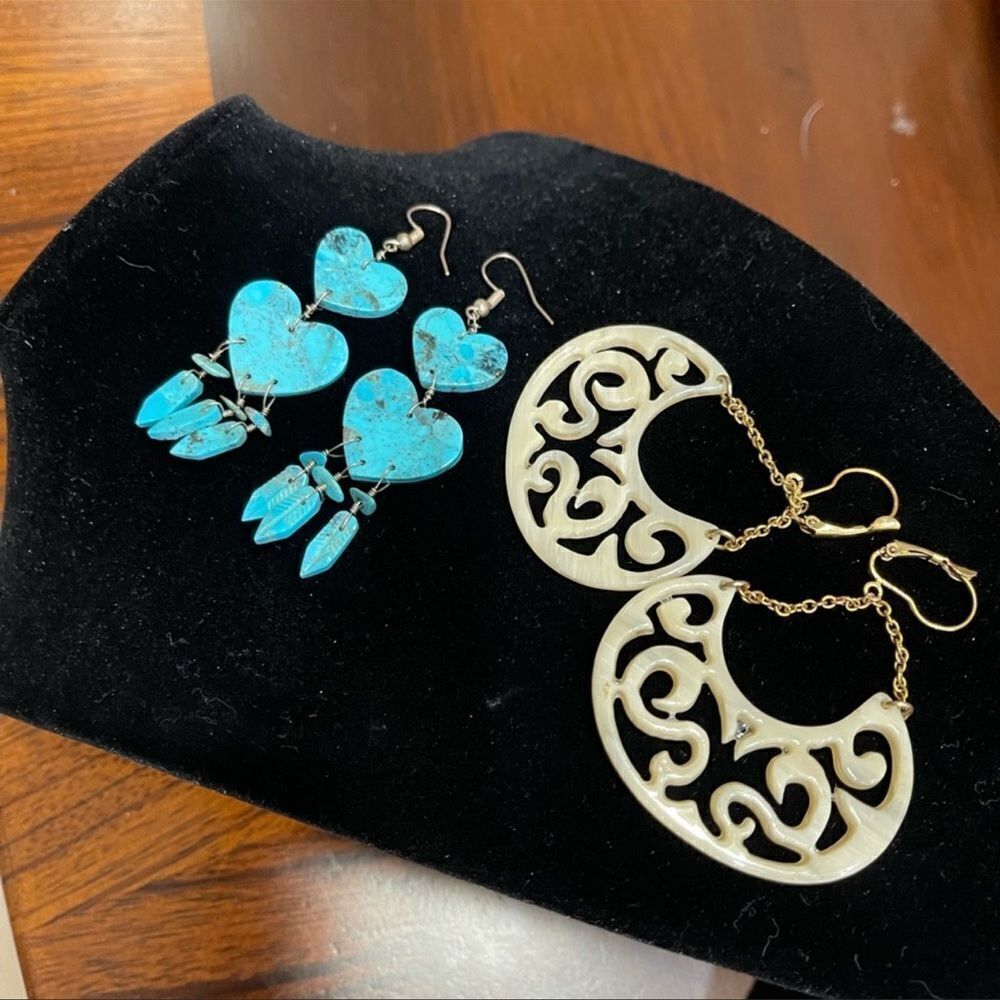 Turquoise and Ivory bundle of earrings